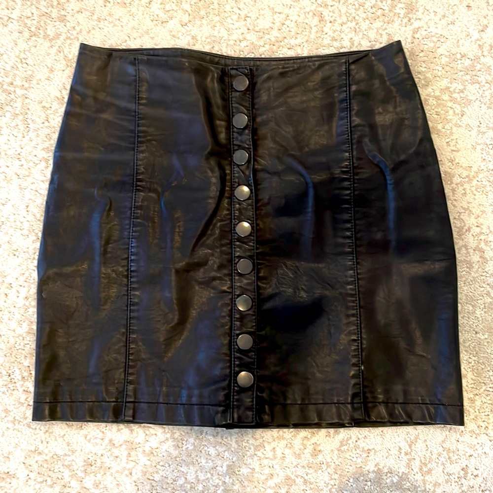 Black leather Free People skirt - size 4